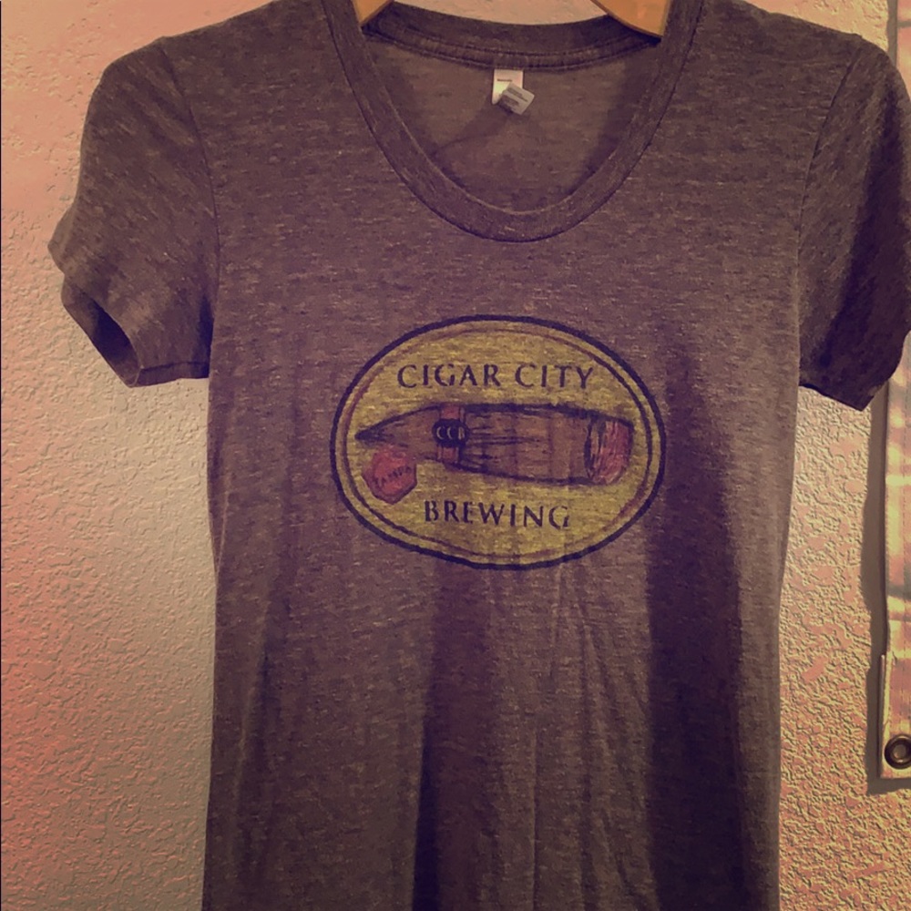 Cigar City Brewing heathered brown/gray cotton tee